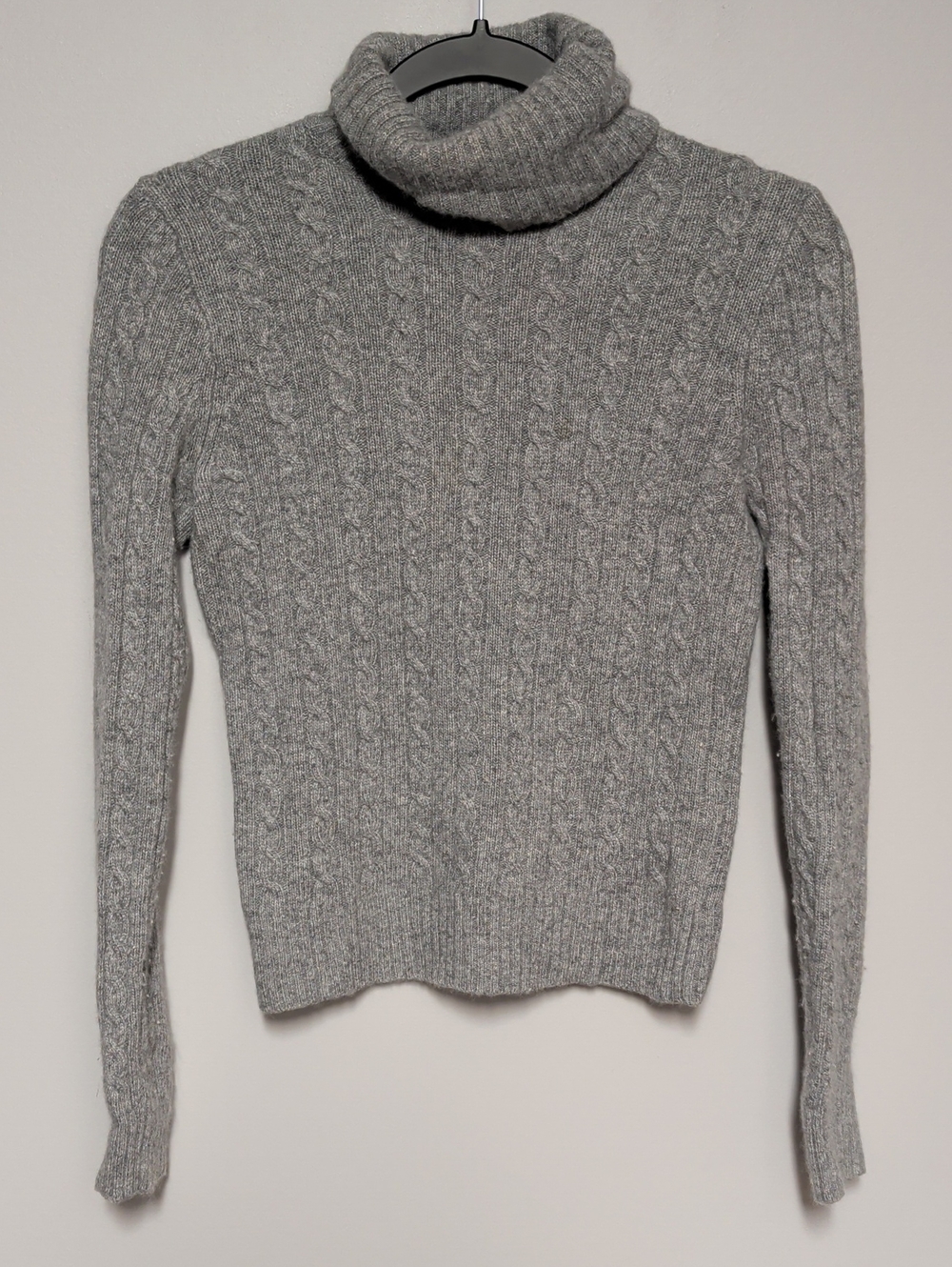 J. Crew Gray Cable Knit Turtleneck Sweater